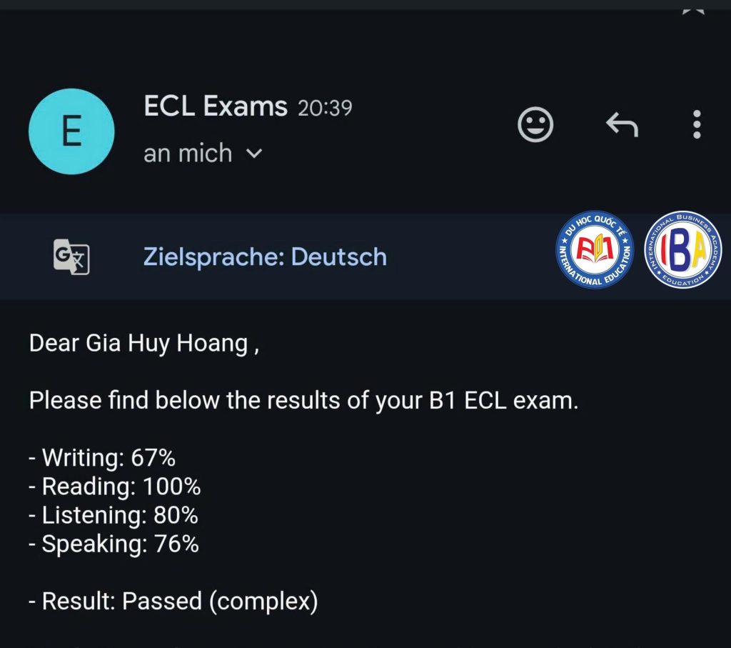 Việc đạt bằng B1 tiếng Đức là bước đệm để cinh phục con đường du học lâu dài